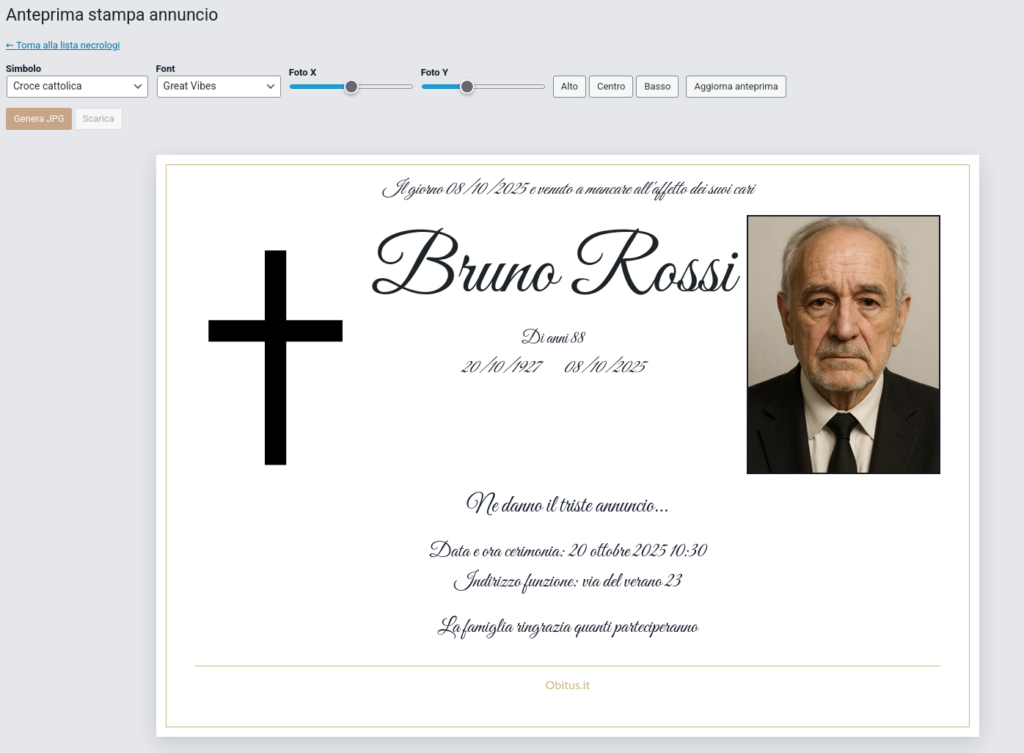 Stampa annuncio